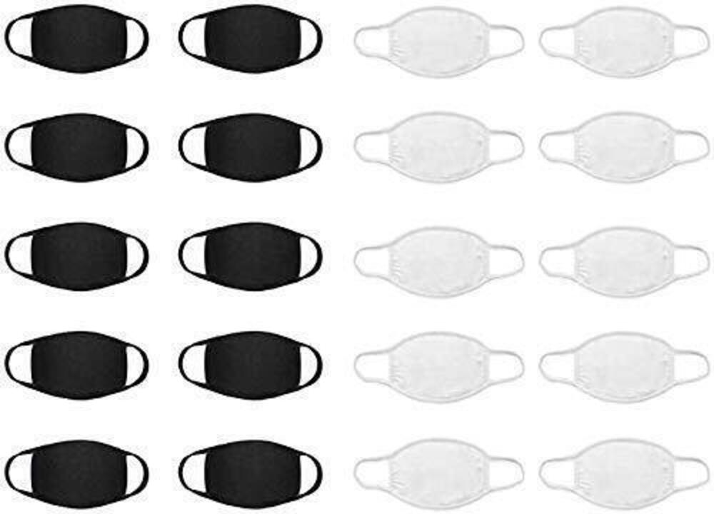 4784 79360 Cotton Reusable Face Masks, Black/White, 20 Pack